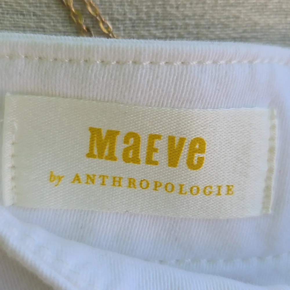 Anthropologie Maeve Plated Barrel Leg Chino Pants - Picture 5 of 7